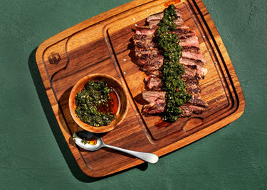 Pan-Seared Ribeye with Smoky Chimichurri