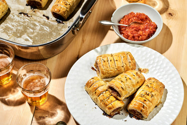 Sausage Rolls with Sticky Tomato Sauce