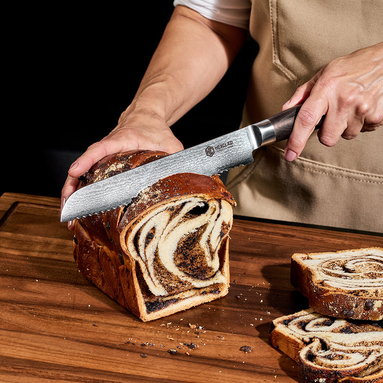 Damascus Steel 20 cm Serrated Bread Knife (Espresso)