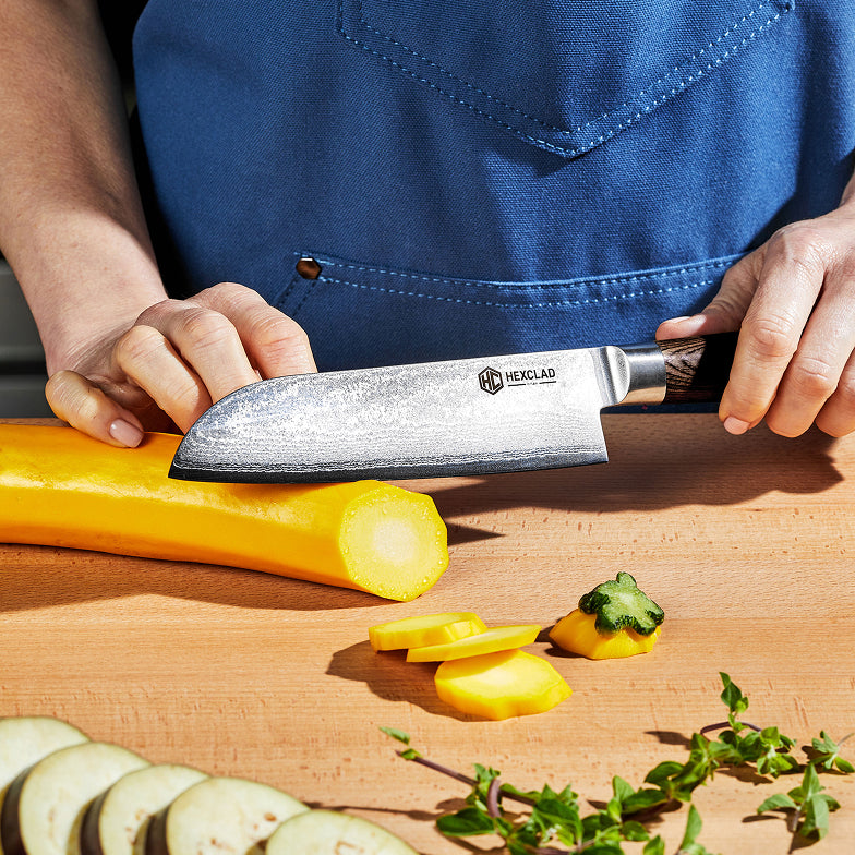 Damascus Steel 18 cm Santoku Knife (Espresso)