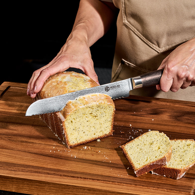 Damascus Steel 20 cm Serrated Bread Knife (Espresso)