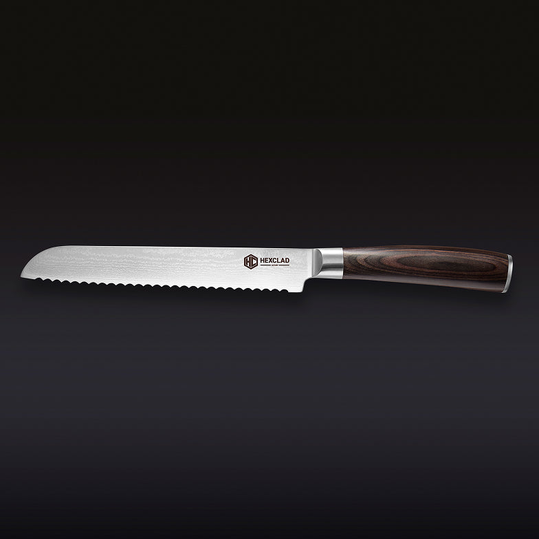 Damascus Steel 20 cm Serrated Bread Knife (Espresso)