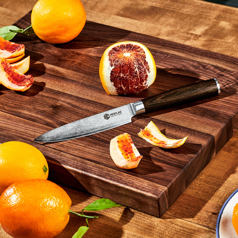 Damascus Steel 13 cm Utility Knife (Espresso)