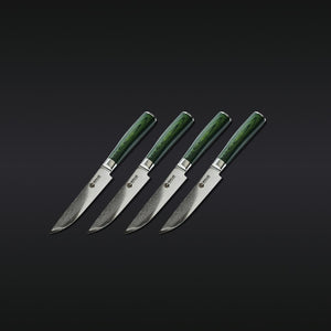 4 pc Japanese Damascus Steel Steak Knife Set