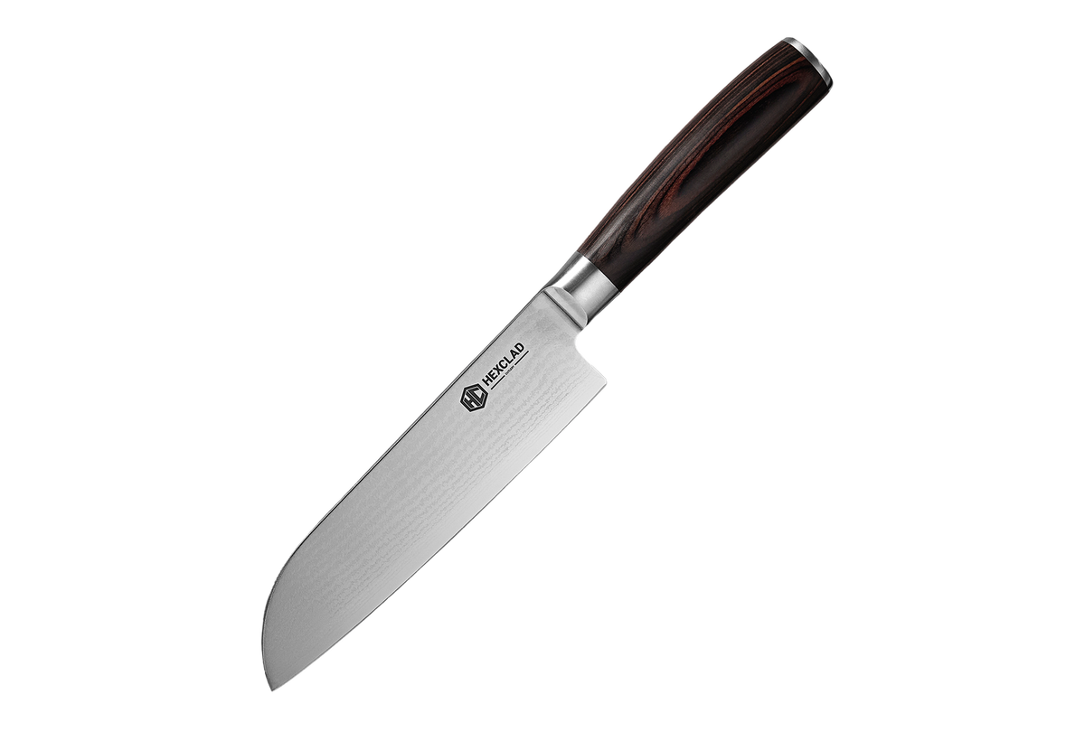 Damascus Steel 18 cm Santoku Knife (Espresso)