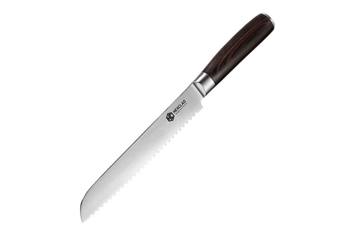 Damascus Steel 20 cm Serrated Bread Knife (Espresso)