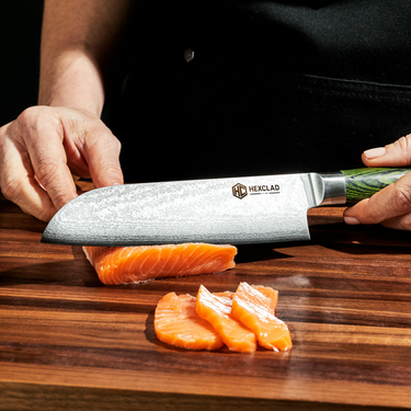 6 pc Japanese Damascus Steel Knife Set w/ Magnetic Knife Block