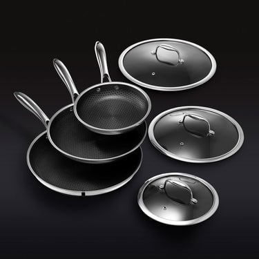 6 pc HexClad Hybrid Cookware Set w/ Lids