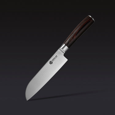 Damascus Steel 18 cm Santoku Knife (Espresso)