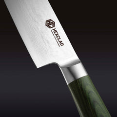 Damascus Steel 18 cm Santoku Knife (Green)