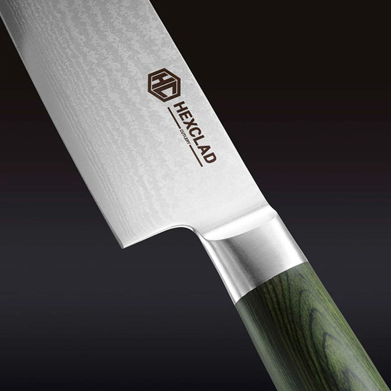 Damascus Steel Knife Set, 7-pc (Green)