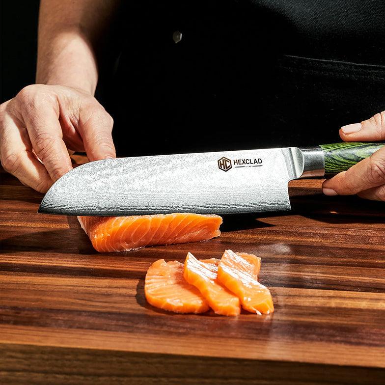 Damascus Steel 18 cm Santoku Knife