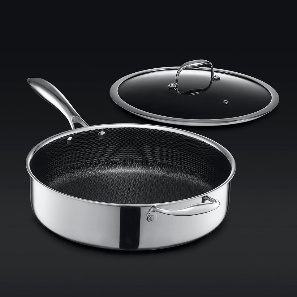 5 Litre Hybrid Deep Sauté Pan with Lid HexClad Cookware AU