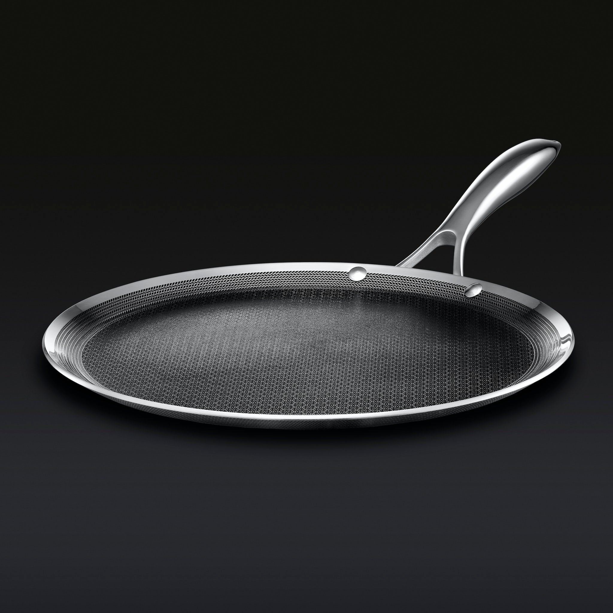 30 cm Stainless Steel Griddle Pan Clad Stainless Steel by HexClad