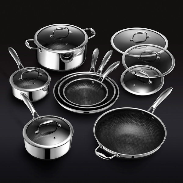 30 cm Stainless Steel Pan  Clad Stainless Steel Cookware – HexClad Cookware  AU