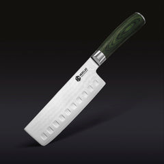Damascus Steel 16 cm Nakiri Knife (Green)