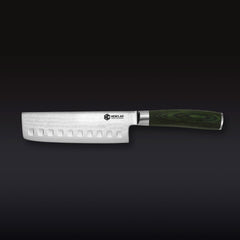 Damascus Steel 16 cm Nakiri Knife (Green)