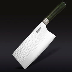 Damascus Steel 18 cm Cleaver (Green)